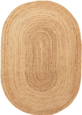 Oval Natural Plain Handmade Jute Rug